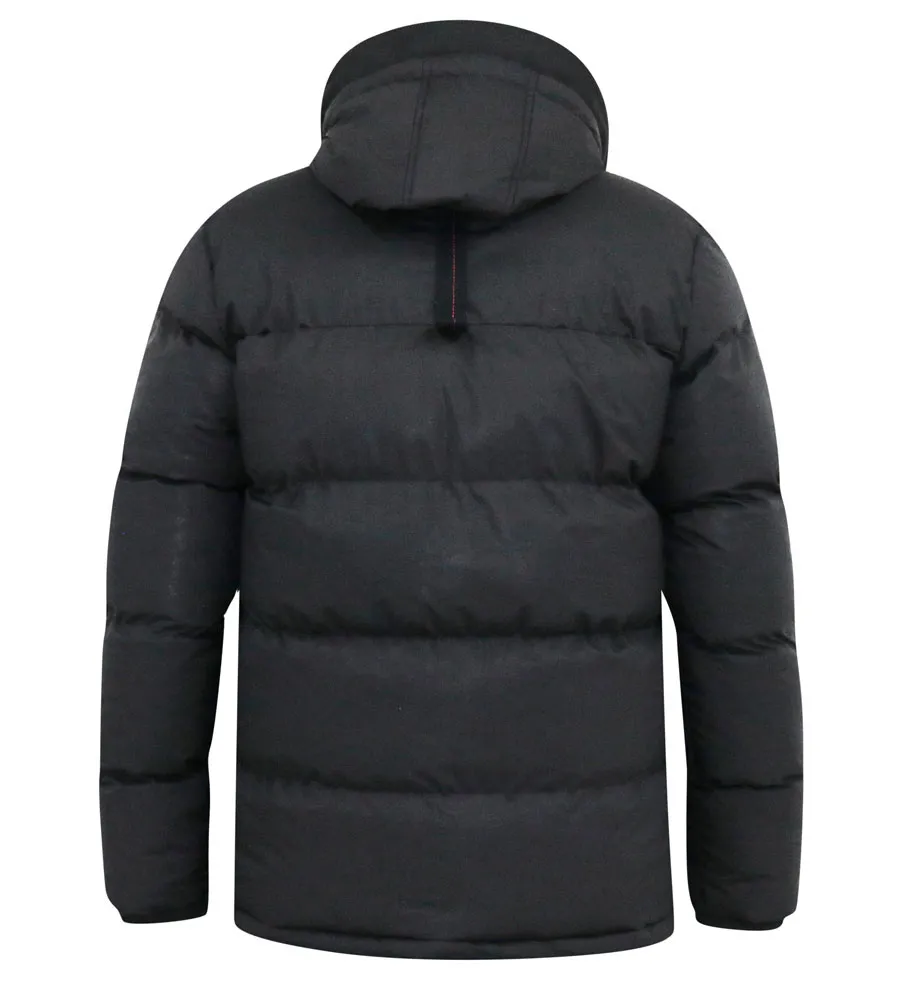 D555 Mens Quilted Puffer Jacket With Half Micro Fleece Lining and Hood (DOMENIC)