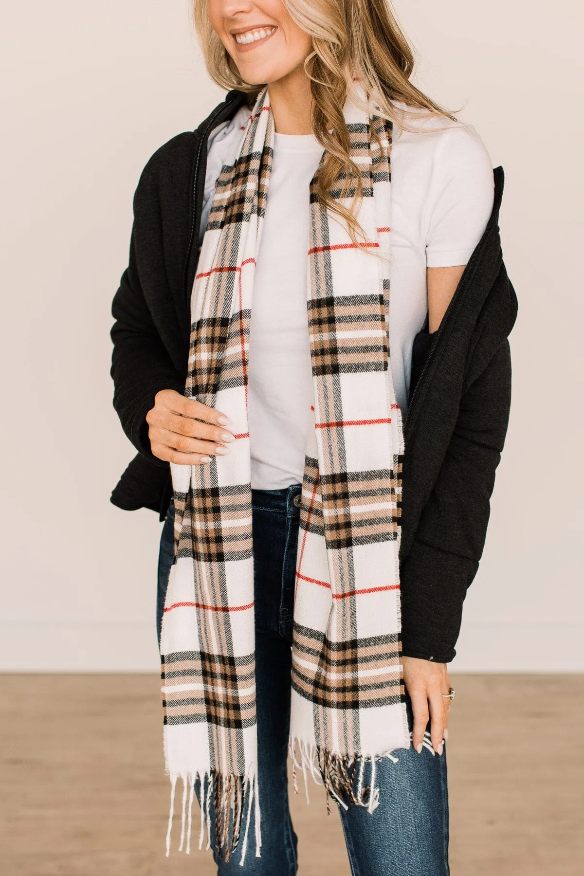 DOORBUSTER Festive Plaid Oblong Scarf