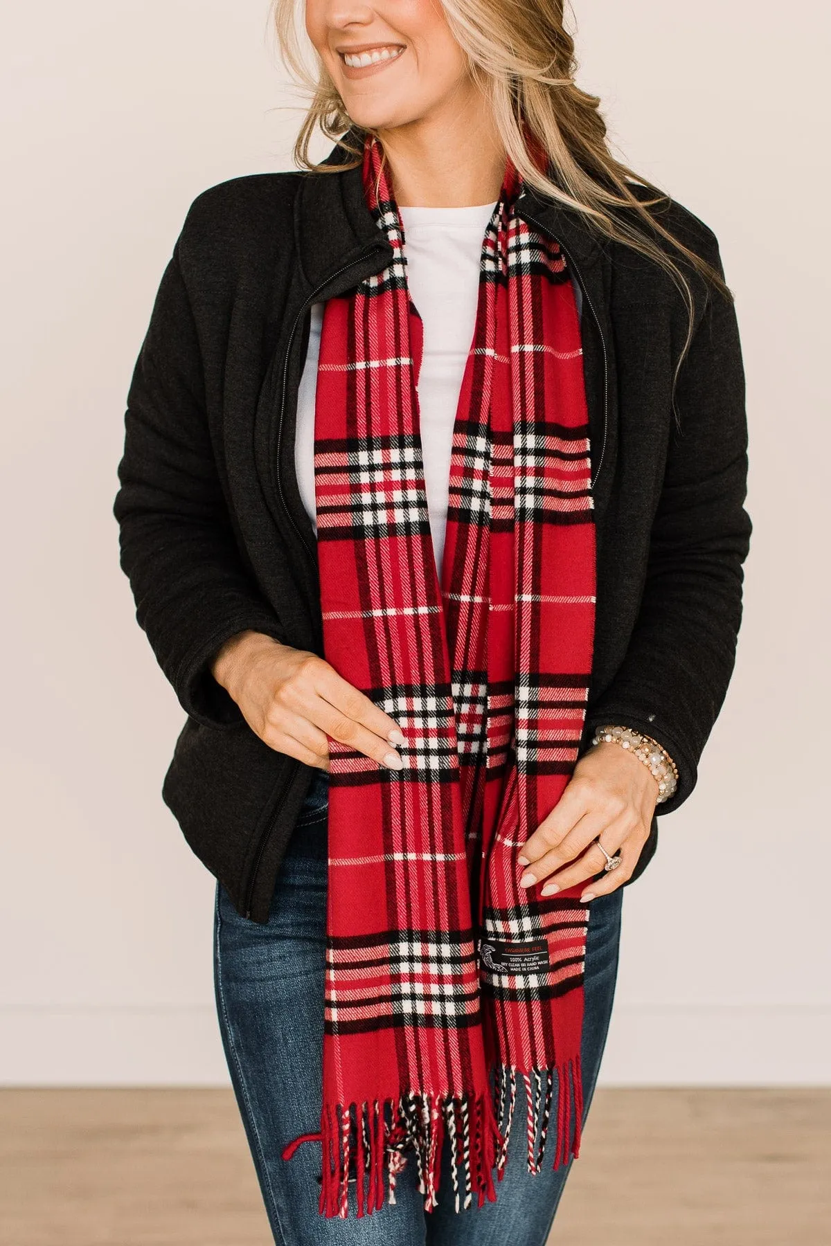 DOORBUSTER Festive Plaid Oblong Scarf