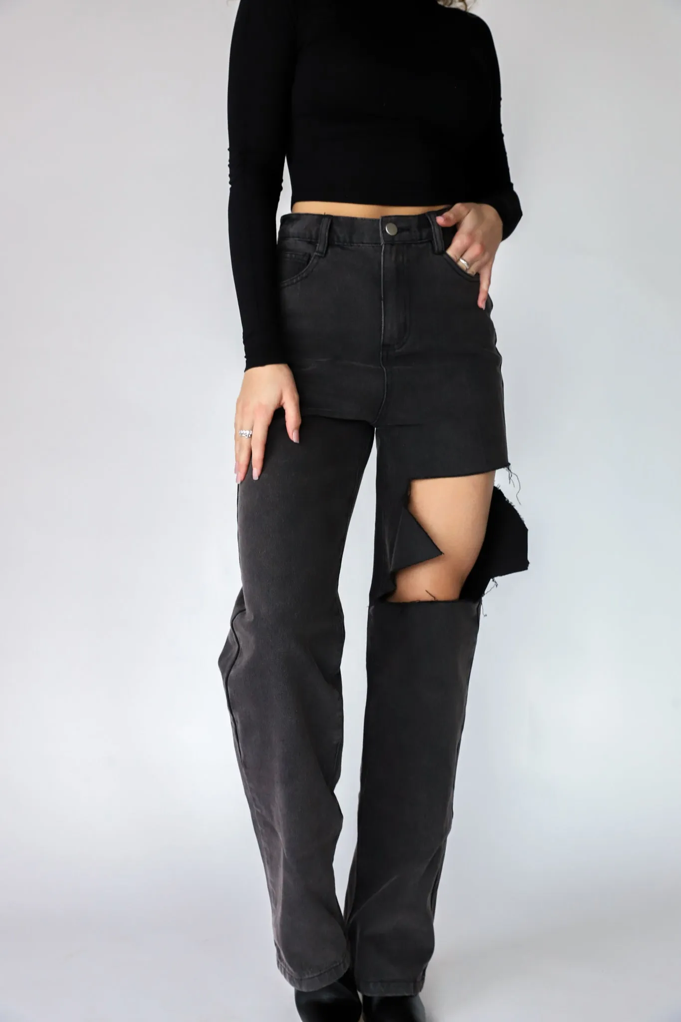 Down For Slit Denim