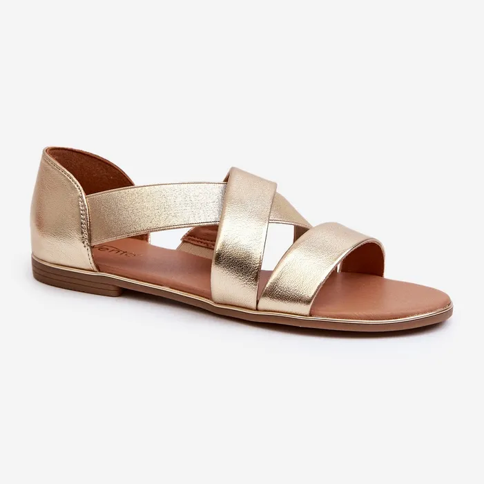 Evento Leather Sandals With Ribbed Golden Apulia