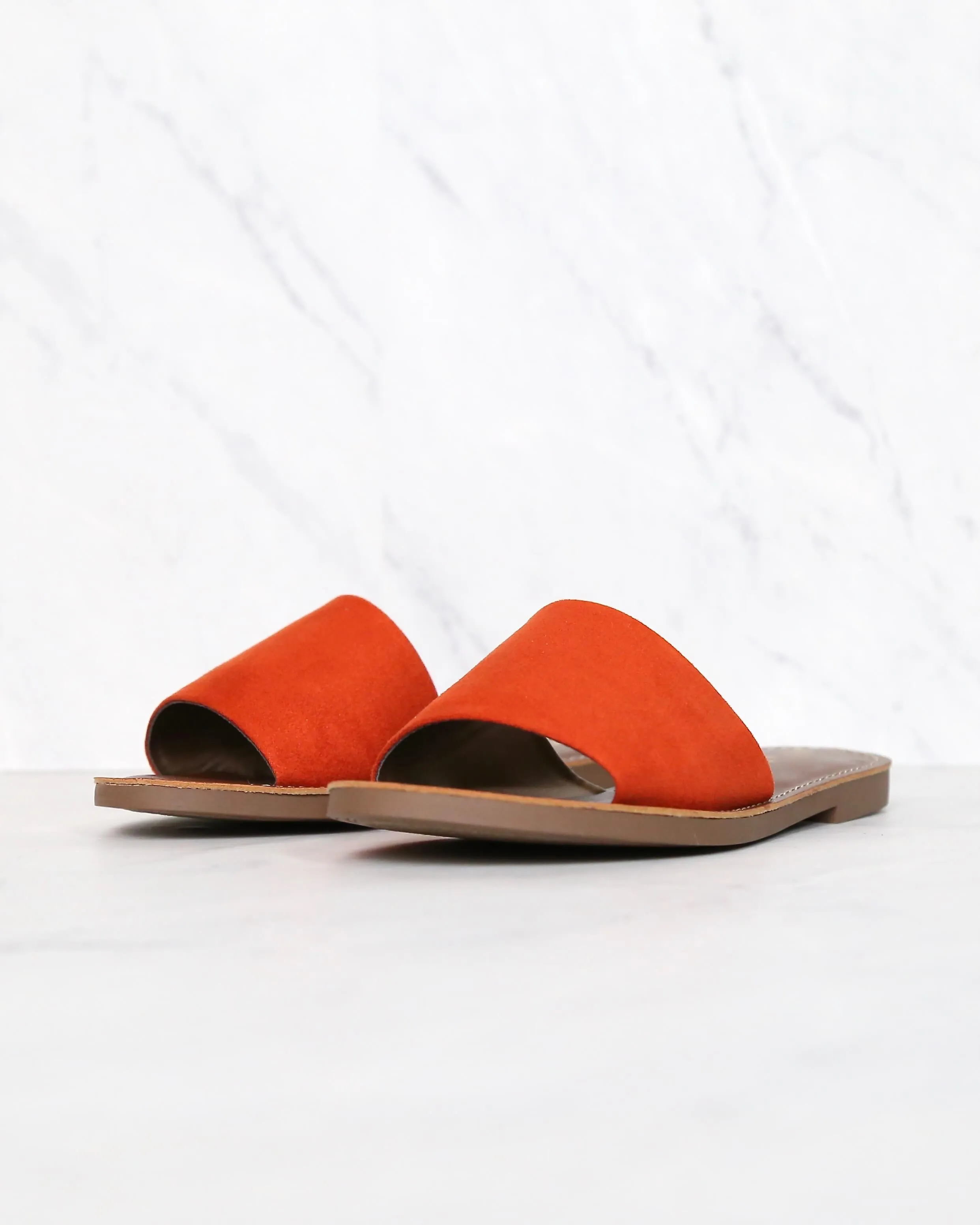 Faux Suede Slip On Sandals in More Colors