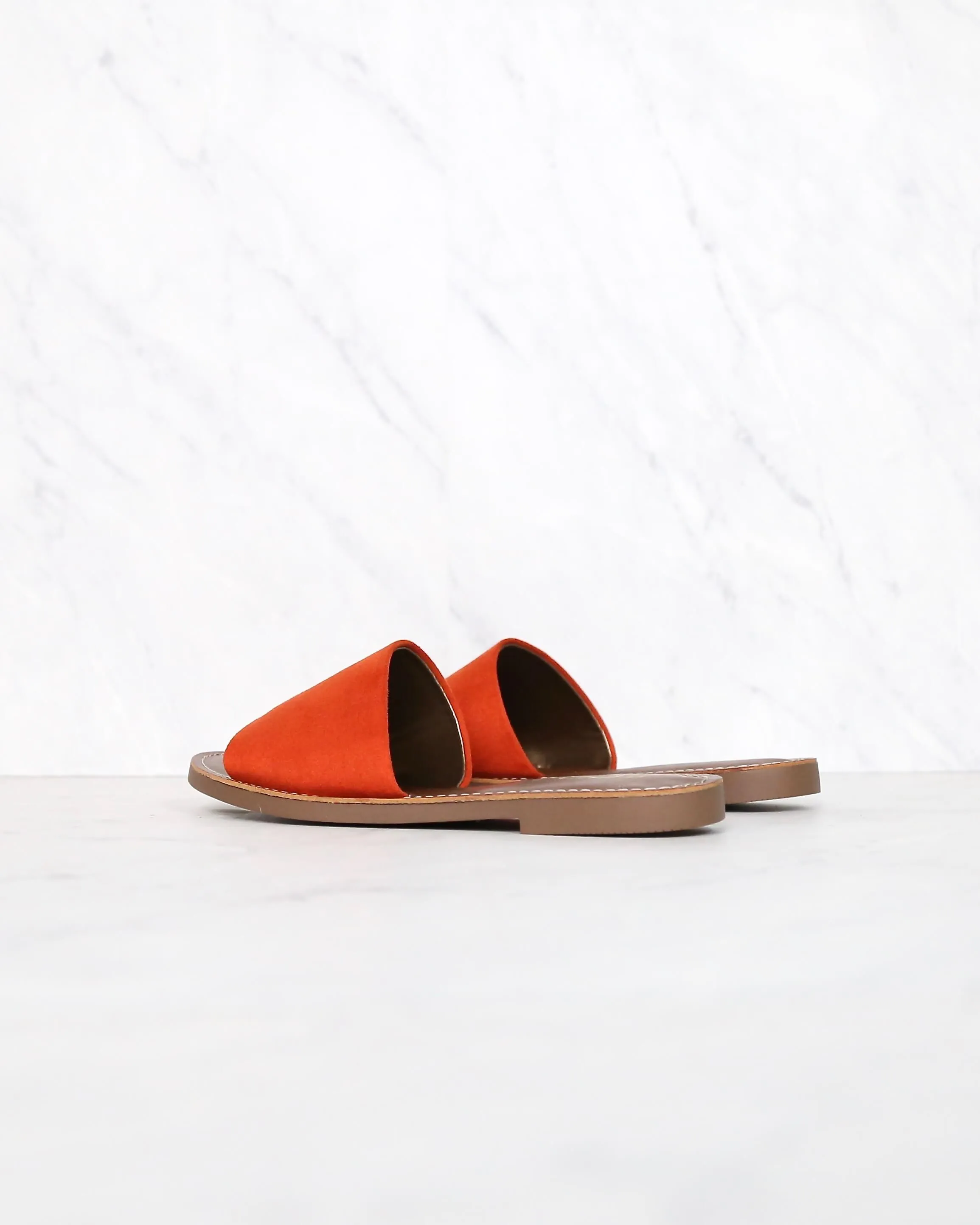 Faux Suede Slip On Sandals in More Colors