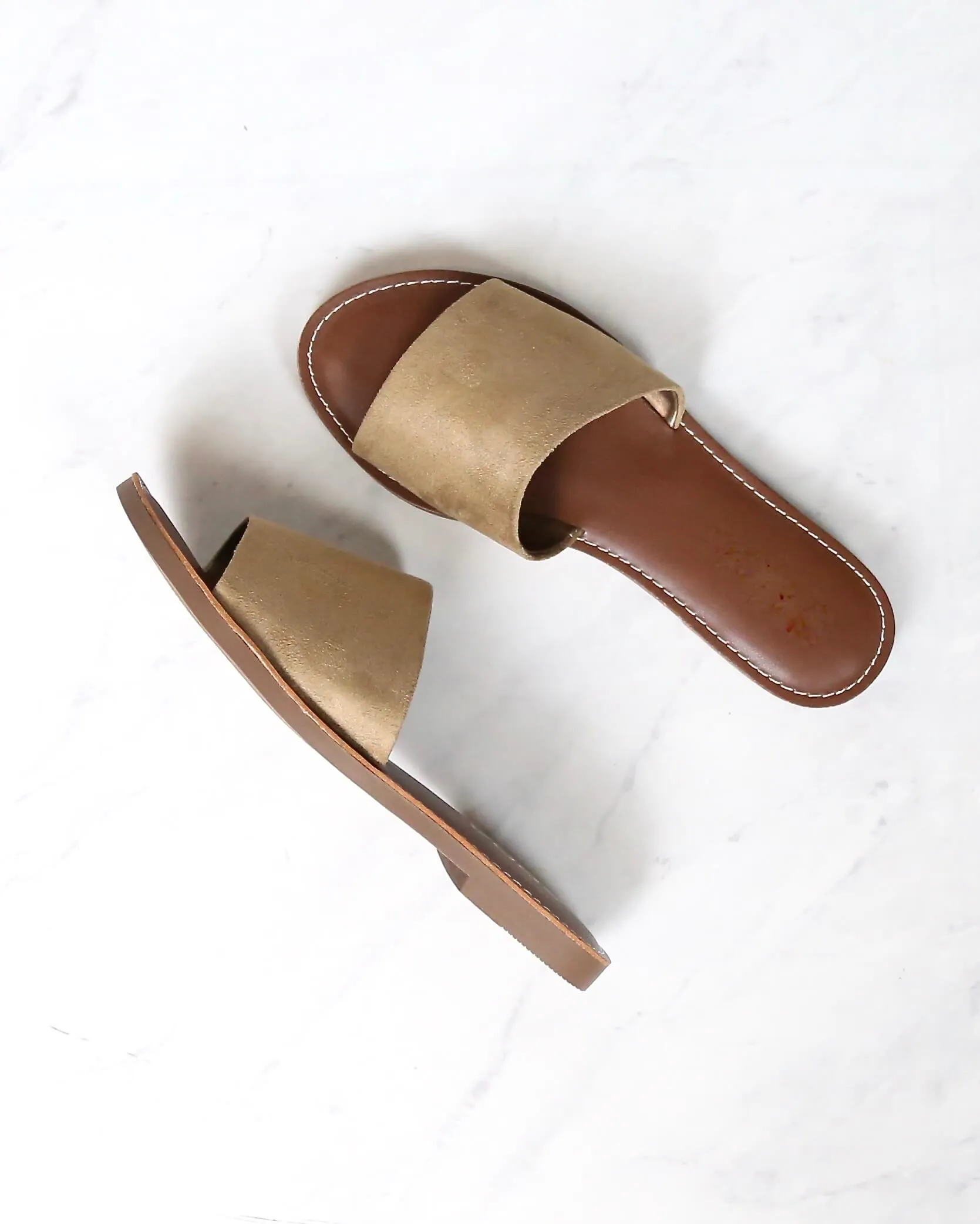 Faux Suede Slip On Sandals in More Colors