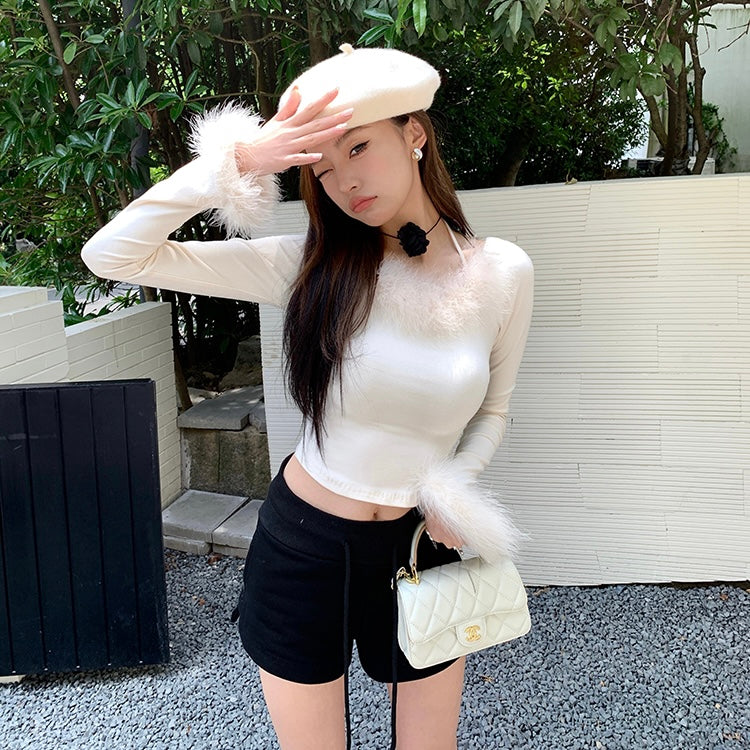 Fuzzy Long-Sleeve Top