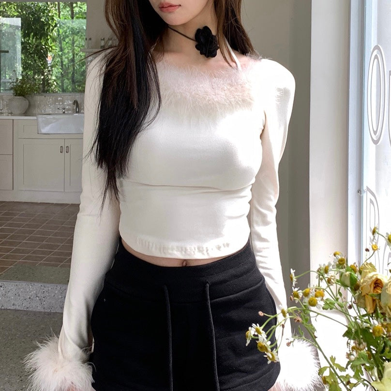 Fuzzy Long-Sleeve Top