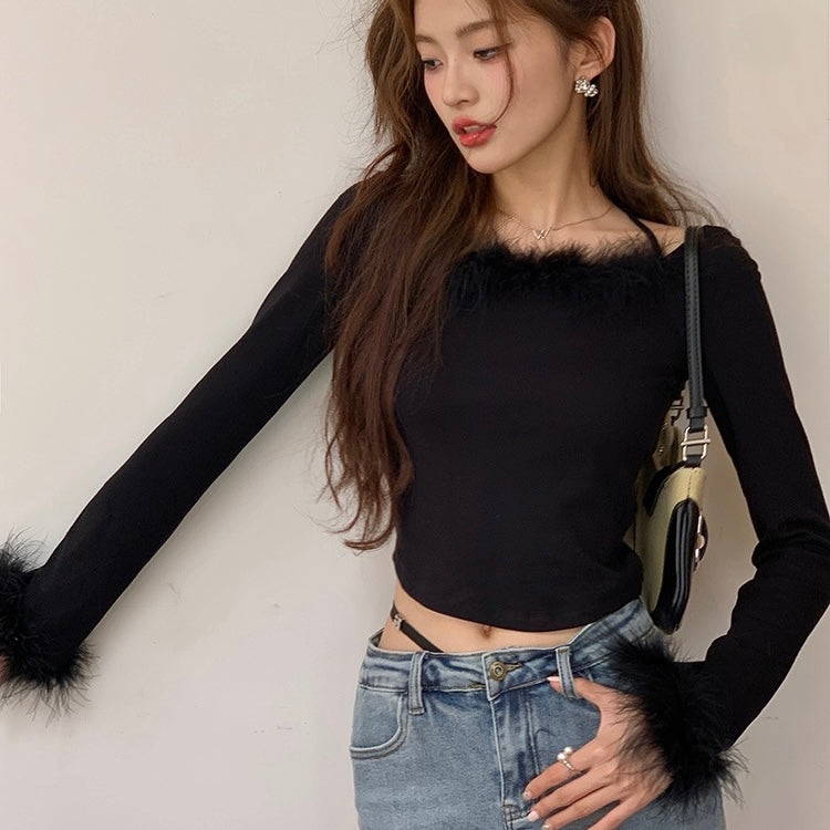 Fuzzy Long-Sleeve Top