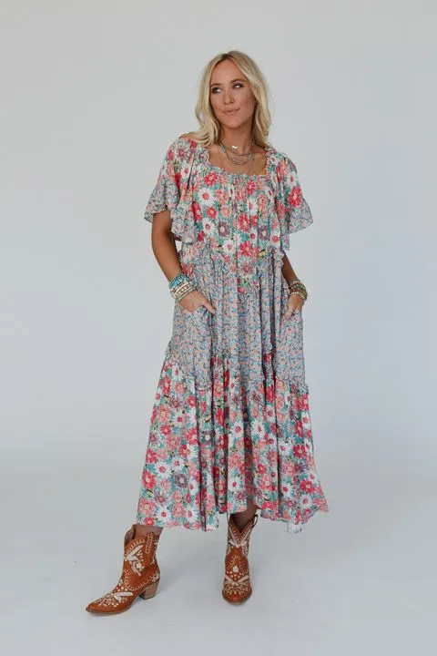 Garden Grace Wing Sleeve Dress - Sage