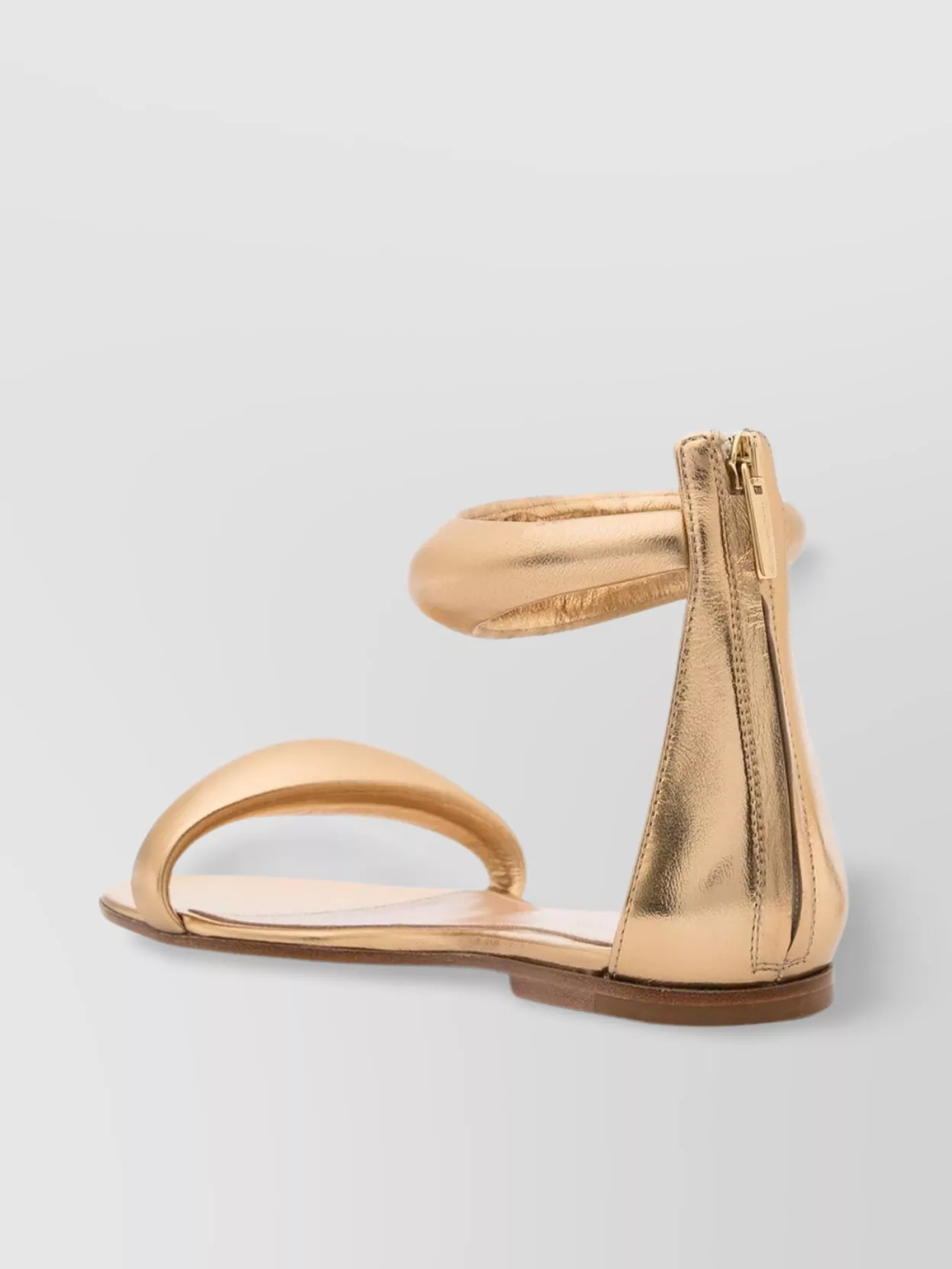 Gianvito Rossi   Leather sandals with metallic ankle strap