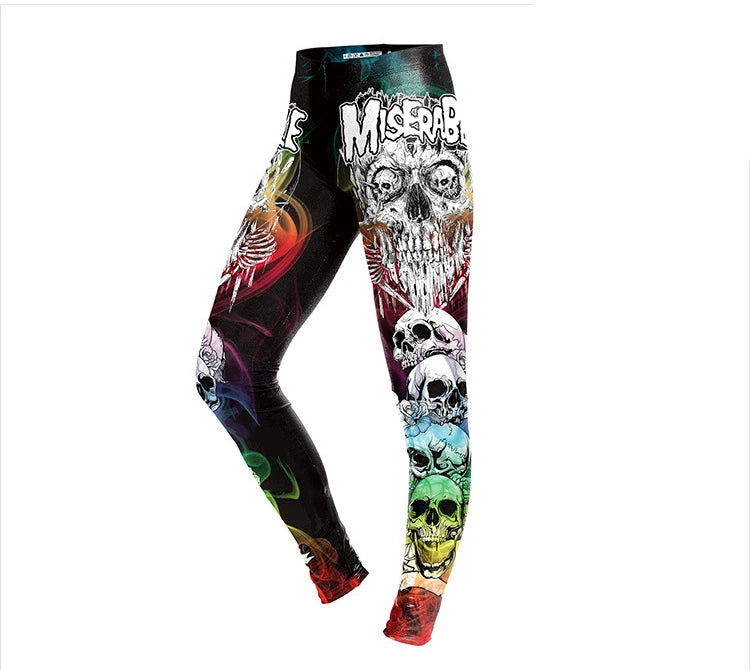 Gothic Fitness Leggings with Print - Perfect for Workouts