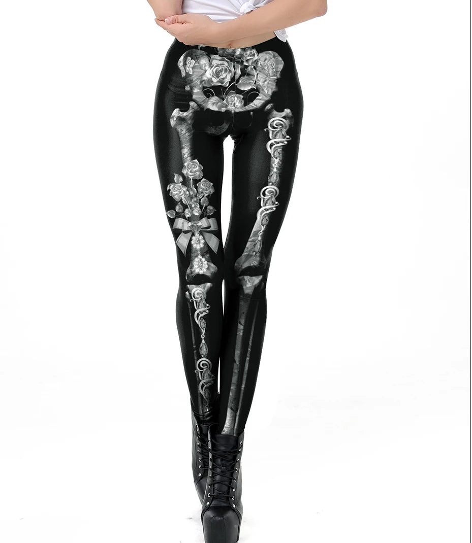 Gothic Fitness Leggings with Print - Perfect for Workouts