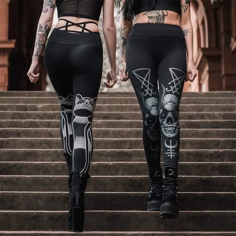 Gothic Leggings for Women - Dark and Grunge Style with Sexy Black Design