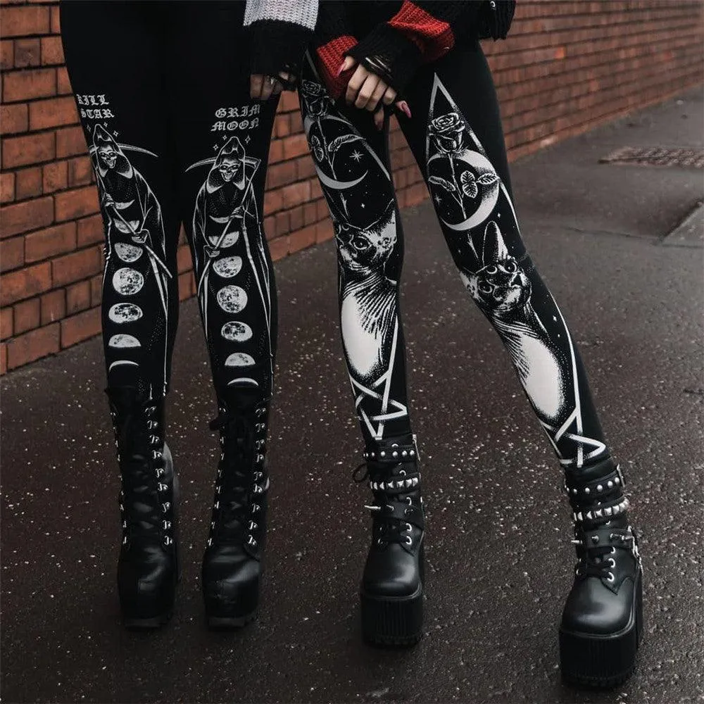 Gothic Leggings for Women - Dark and Grunge Style with Sexy Black Design