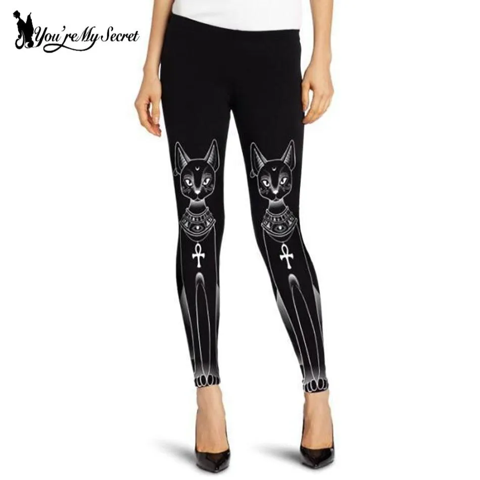 Gothic Leggings With Dark Print