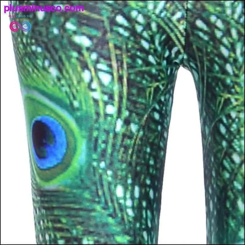 Green Peacock leggings for women