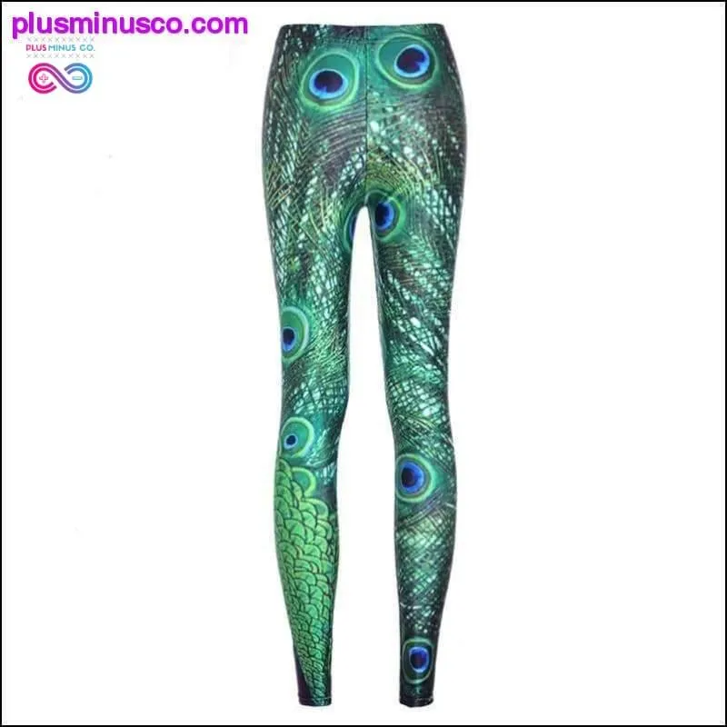 Green Peacock leggings for women