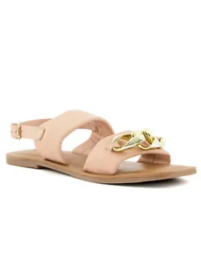 Head Over Heels By Dune Linden Blush Chain Detail Leather Sandals | Grattan