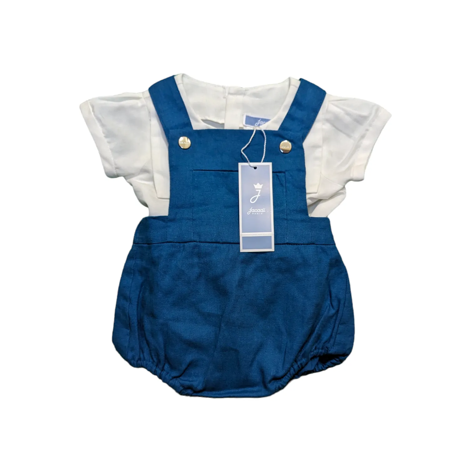 Jacadi Linen Shirt and Overalls Set