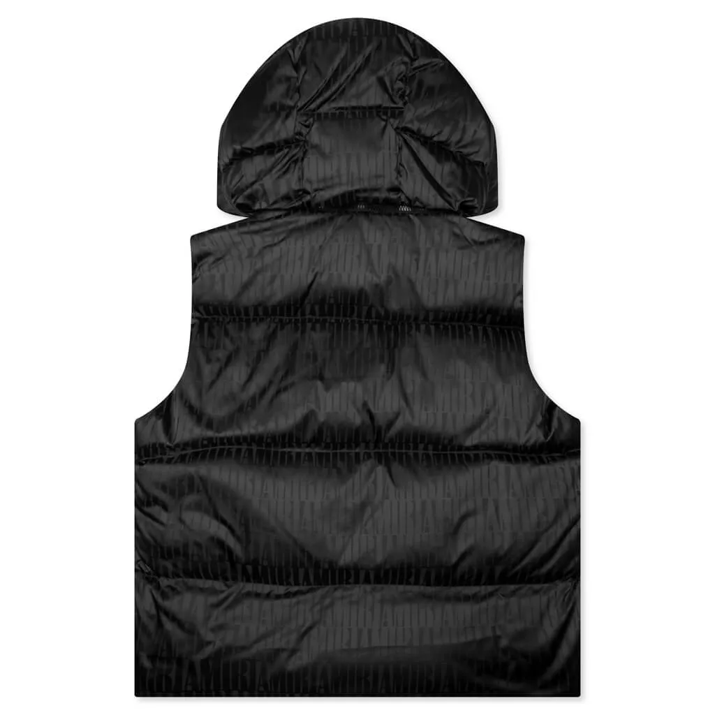 Jacquard Down Gilet - Black