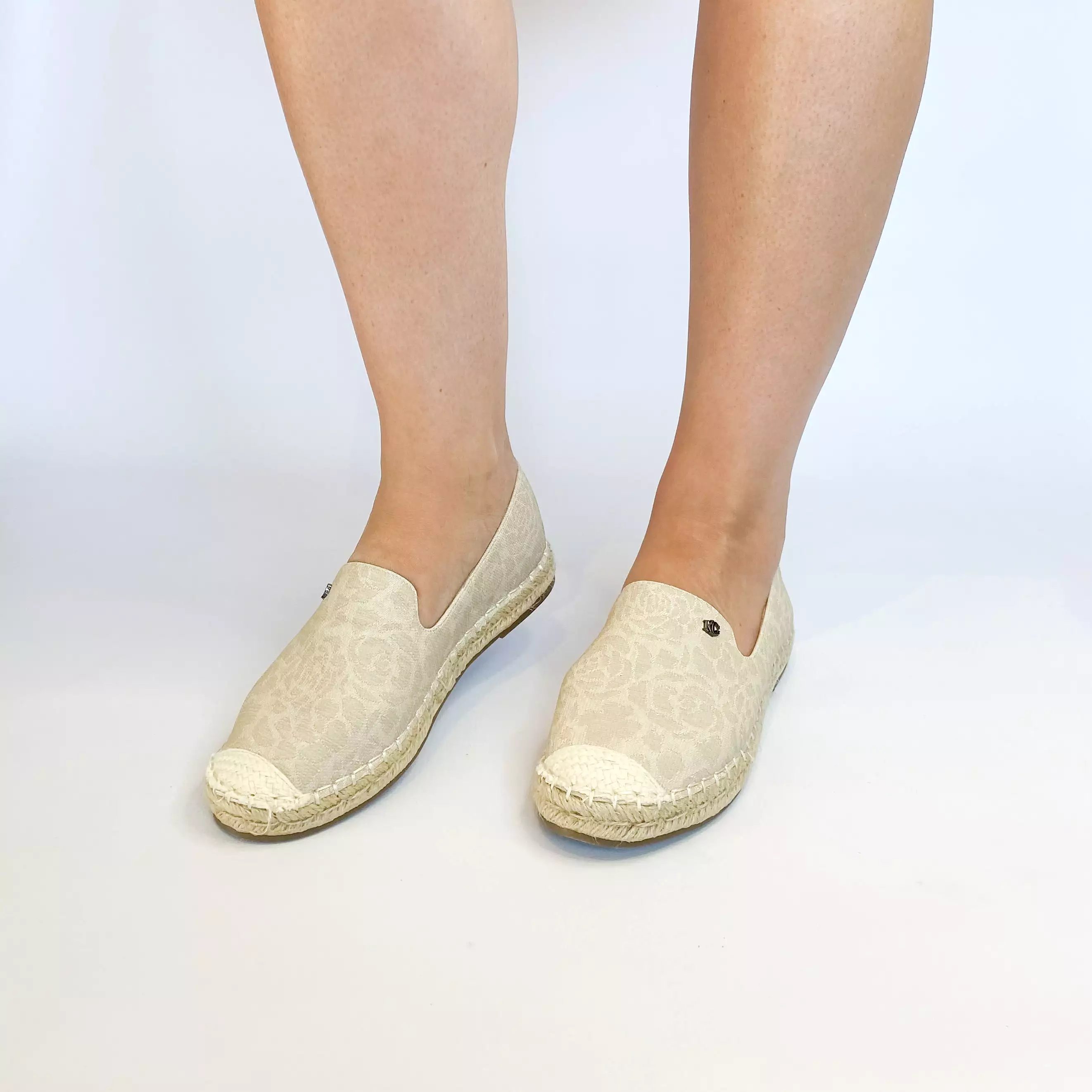 KG beige canvas slip on espadrille