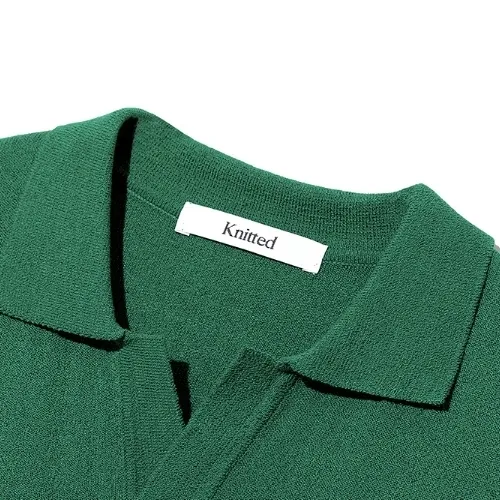 KNITTED  |Unisex Street Style Logo Knitted Polo Shirts Polos