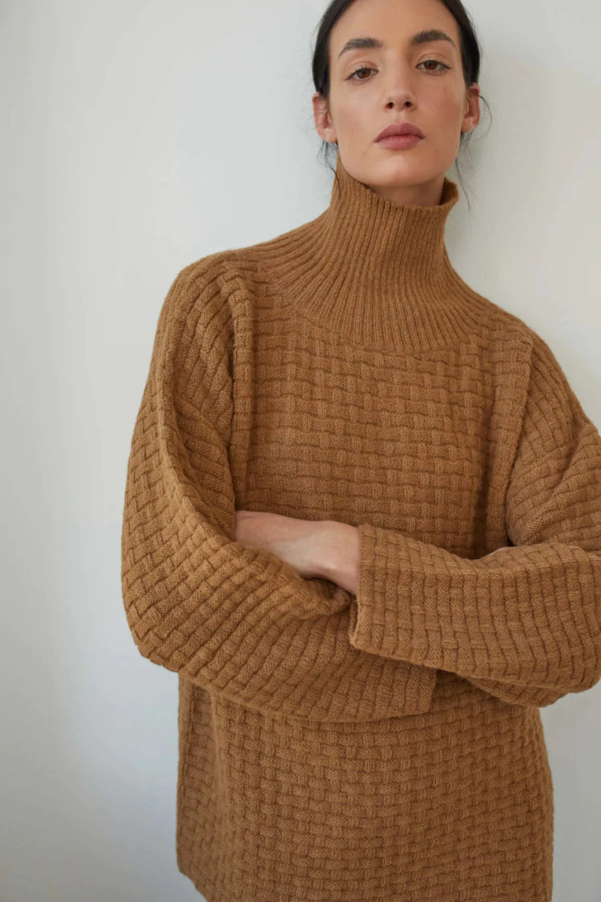 Lattice Turtleneck - Fawn