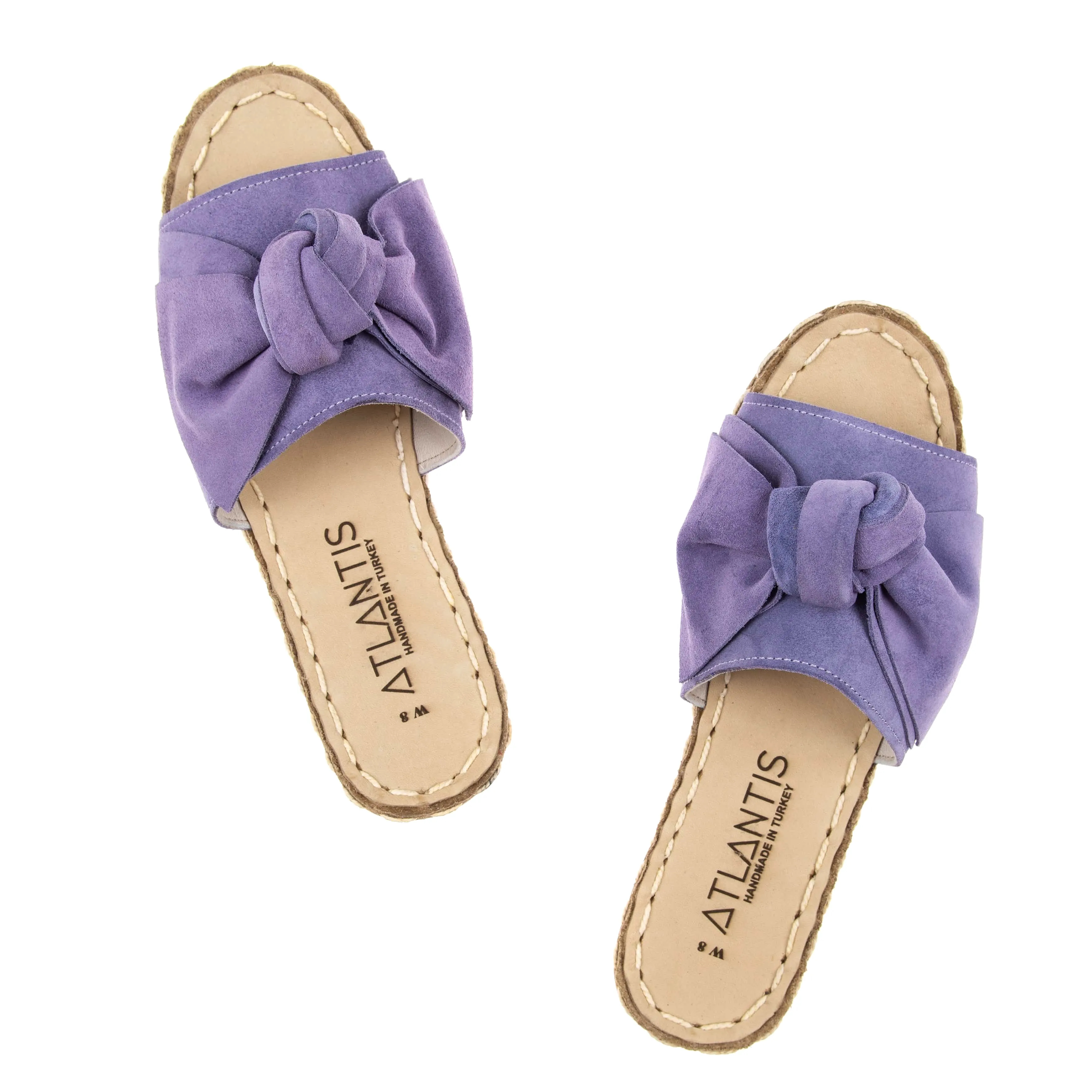 Lavender Bows Leather Sandals