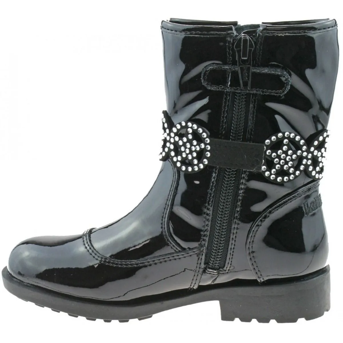 LELLI KELLY LK 3692 ANN MID BLACK PATENT BOOT