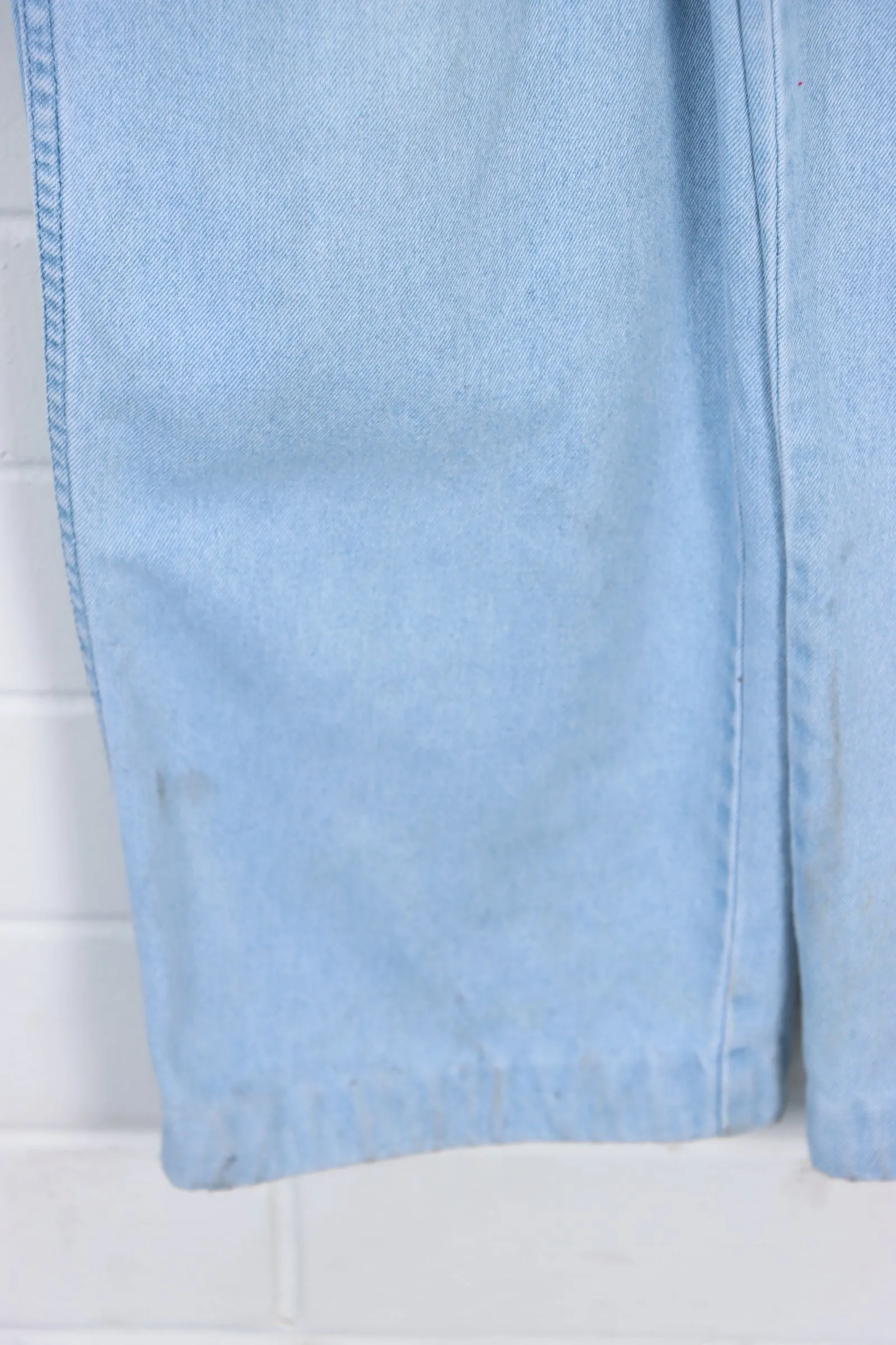 Light Blue Cat Stitched Long Denim Overalls Hong Kong Made (M)