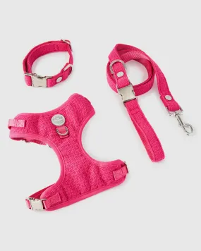 Matching Pink Luxury Tweed Bundle - Collar, Lead and Harness