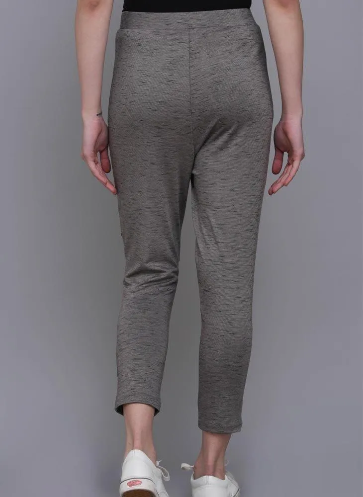 Melange Grey Mesh Insert Leggings