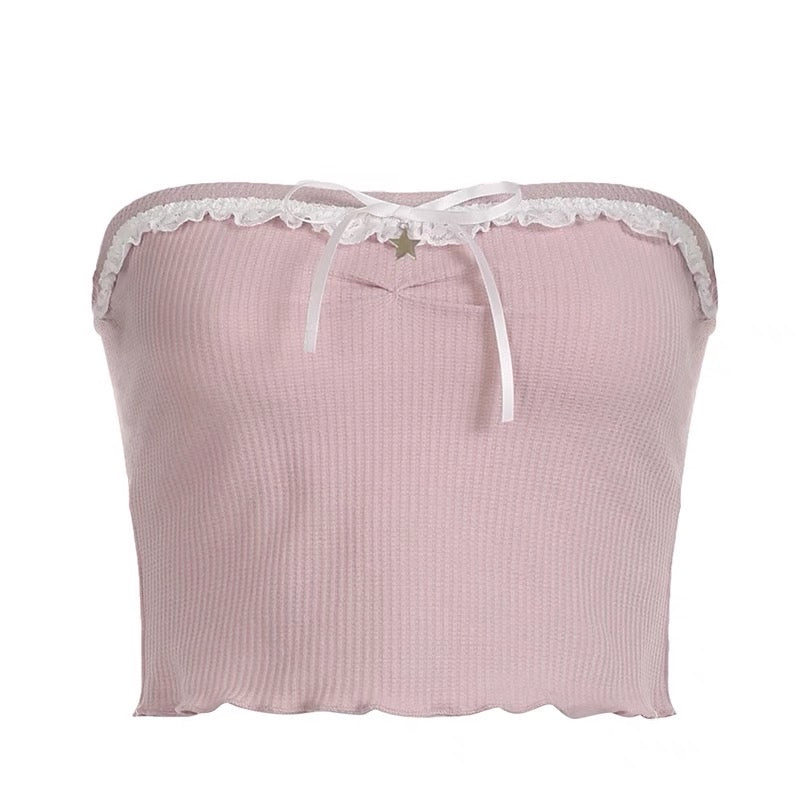 Melanie Pink Knit Tube Top