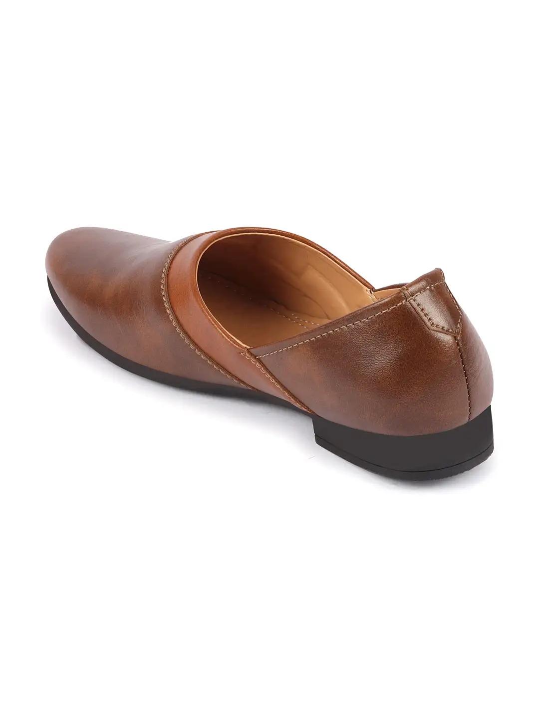 Men Brown Wedding Party Evening Ethnic Colorblocked Slip On Juttis and Mojaris