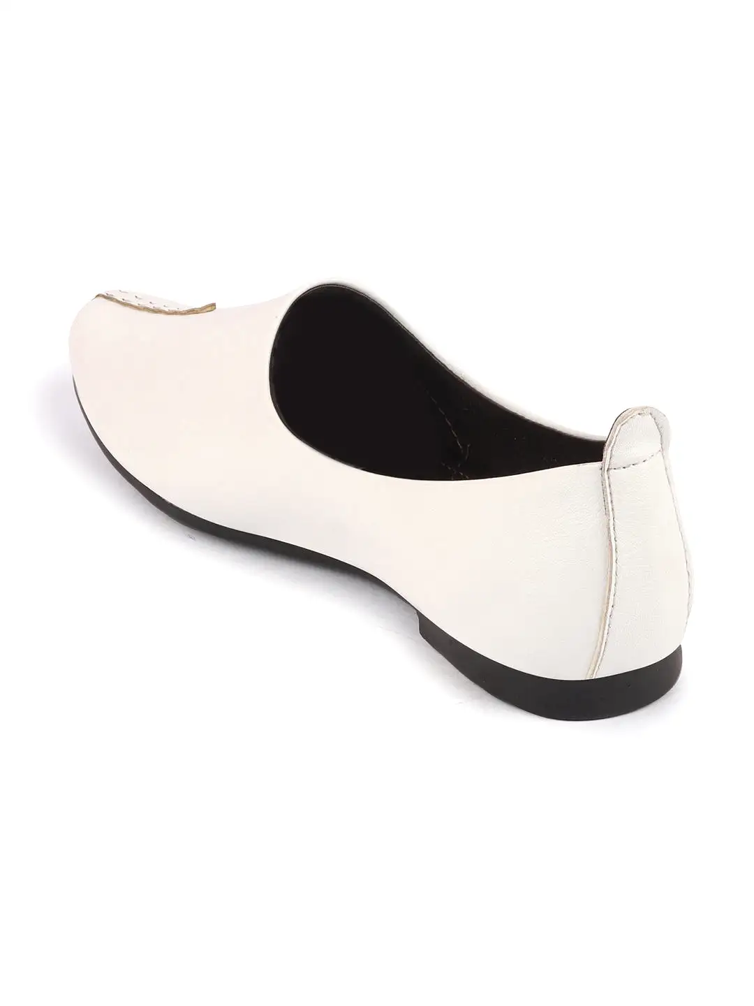 Men White Wedding Party Evening Occasion Ethnic Slip On Juttis and Mojaris