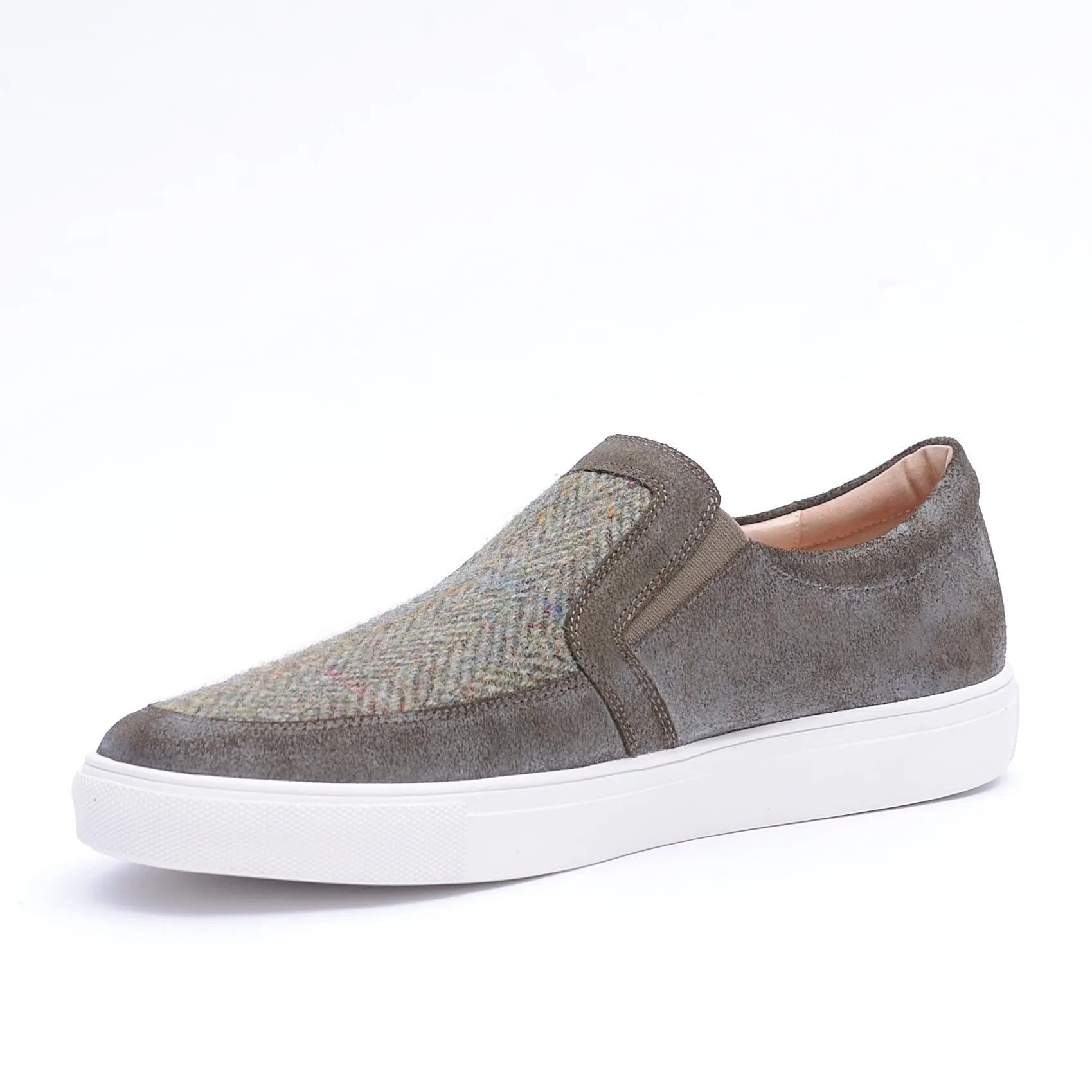 Men's Harris Tweed & Suede Trainers [2Colors]