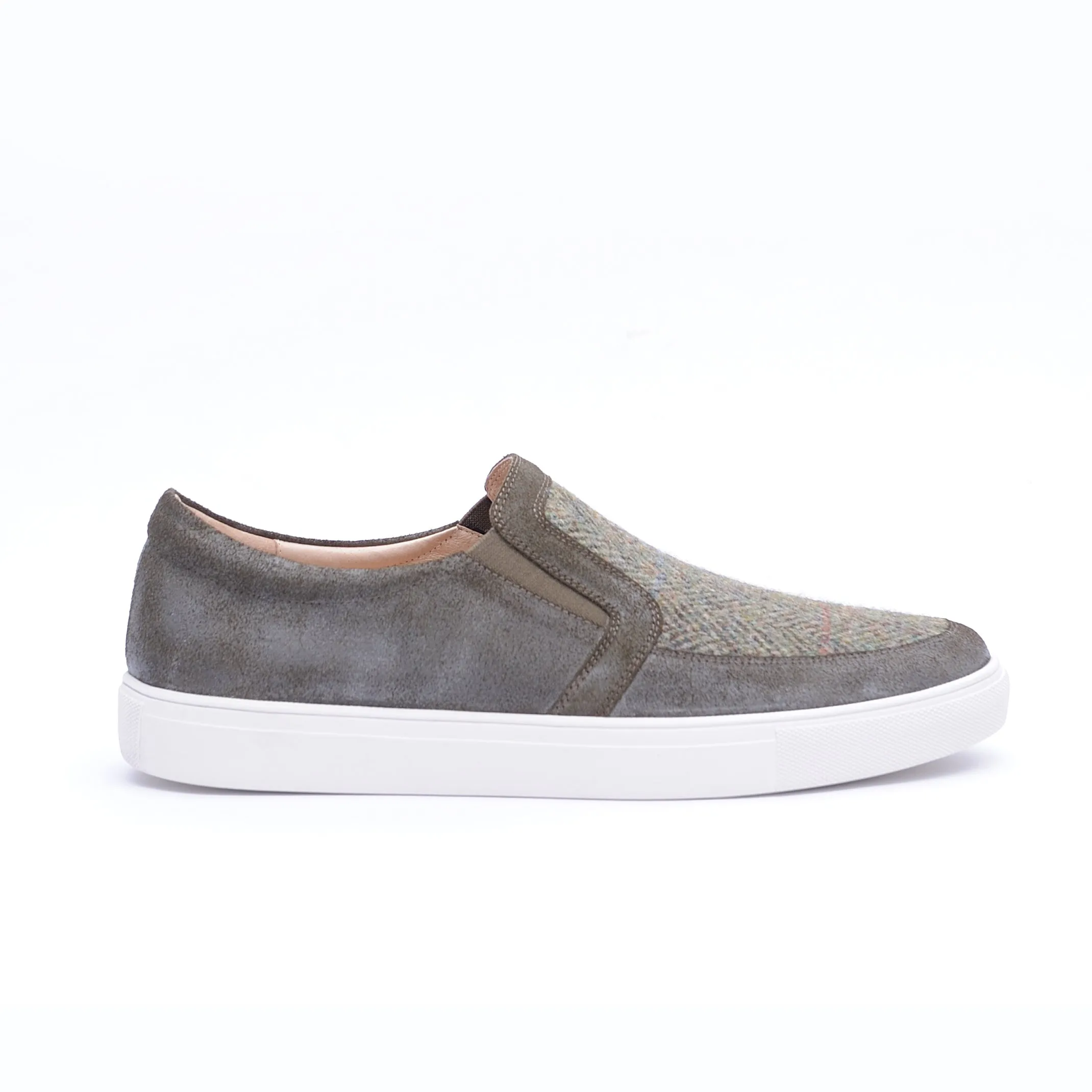 Men's Harris Tweed & Suede Trainers [2Colors]