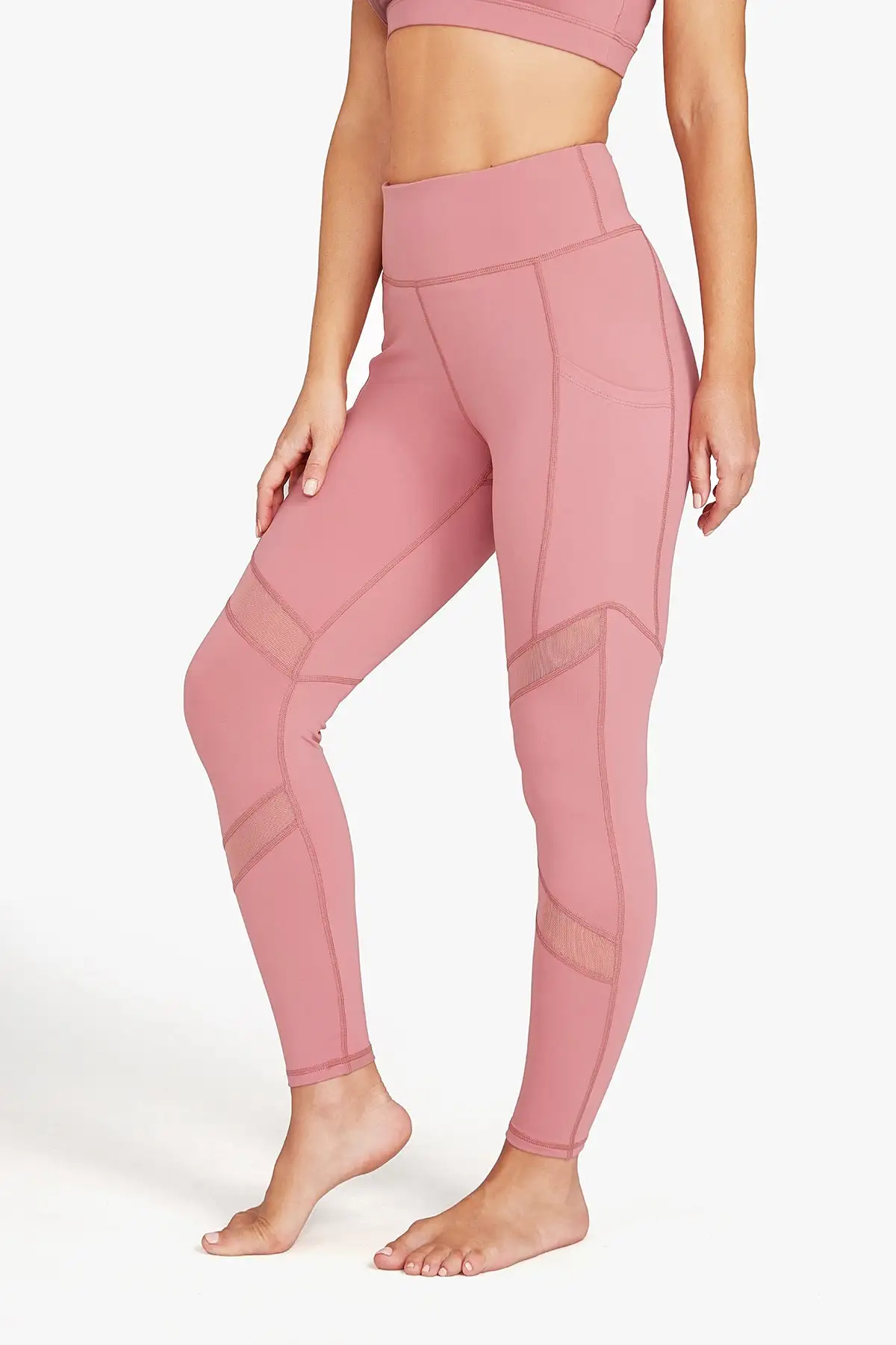 Mesh Panels High-Rise Tight Leggings