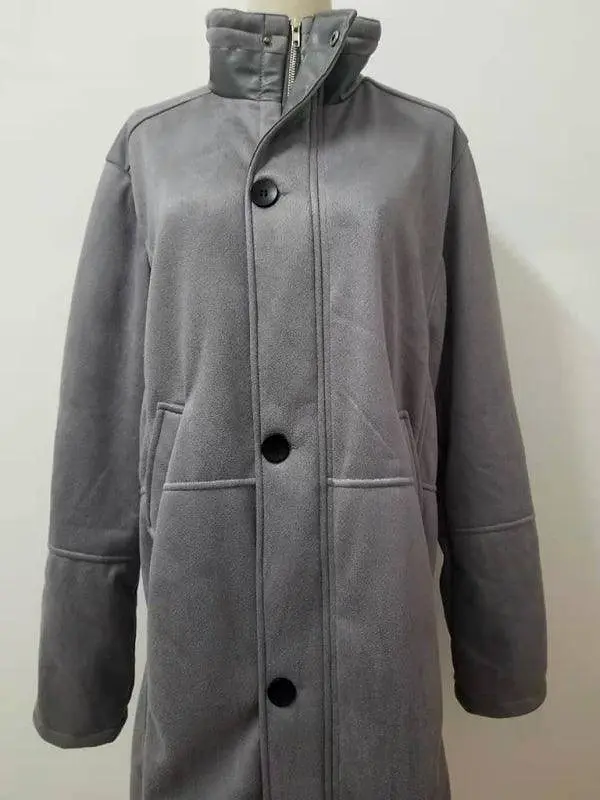 Mid-Length Loose Zipper Men Winter Coat