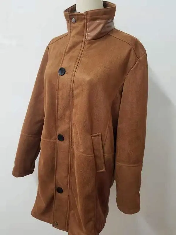 Mid-Length Loose Zipper Men Winter Coat