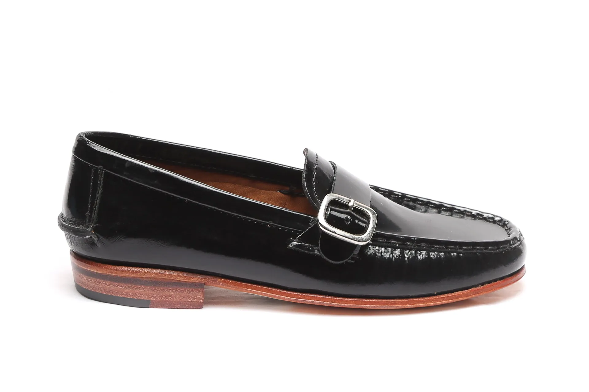 Moccasin 5320 with Buckle Patent Black