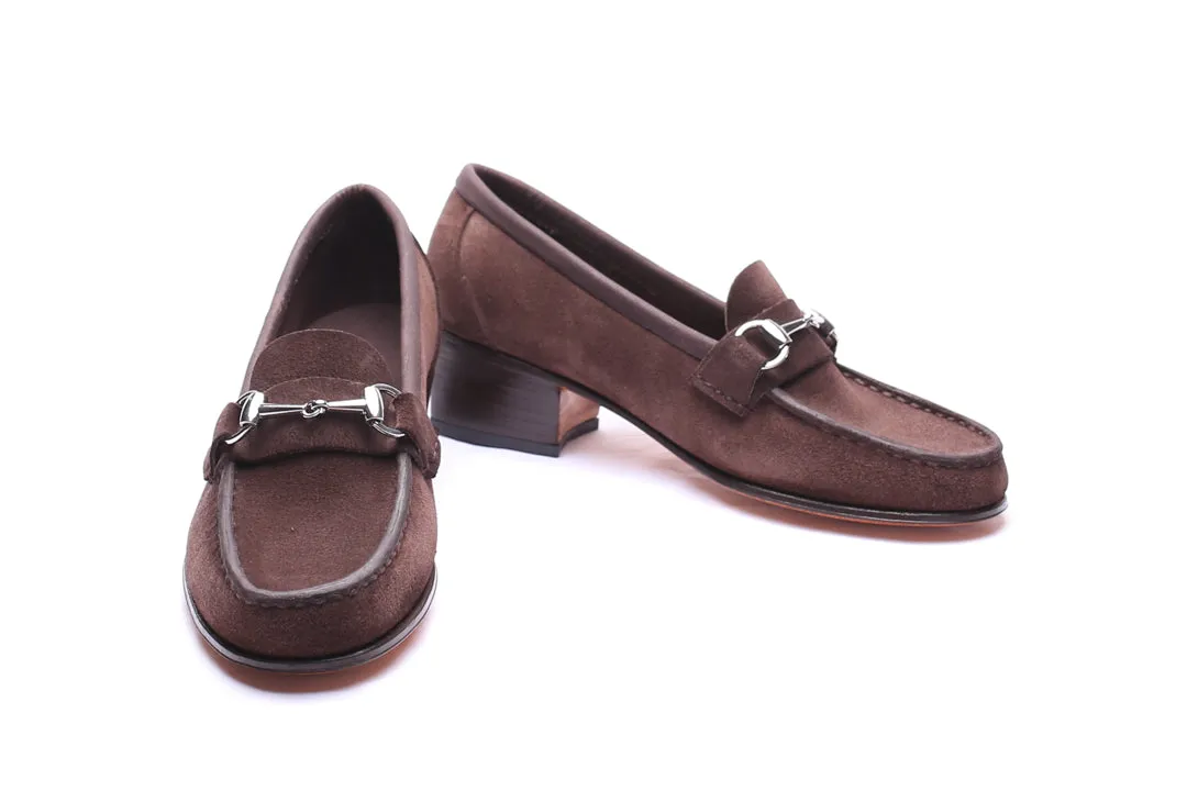 Moccasin High Heel 2824 Brown Suede