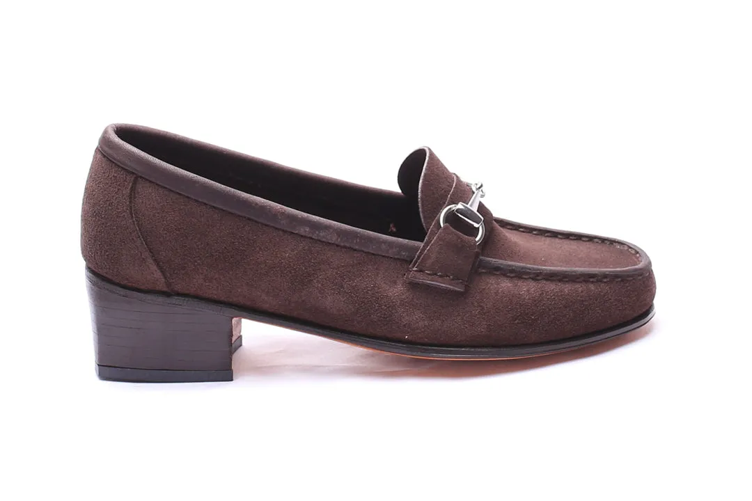 Moccasin High Heel 2824 Brown Suede