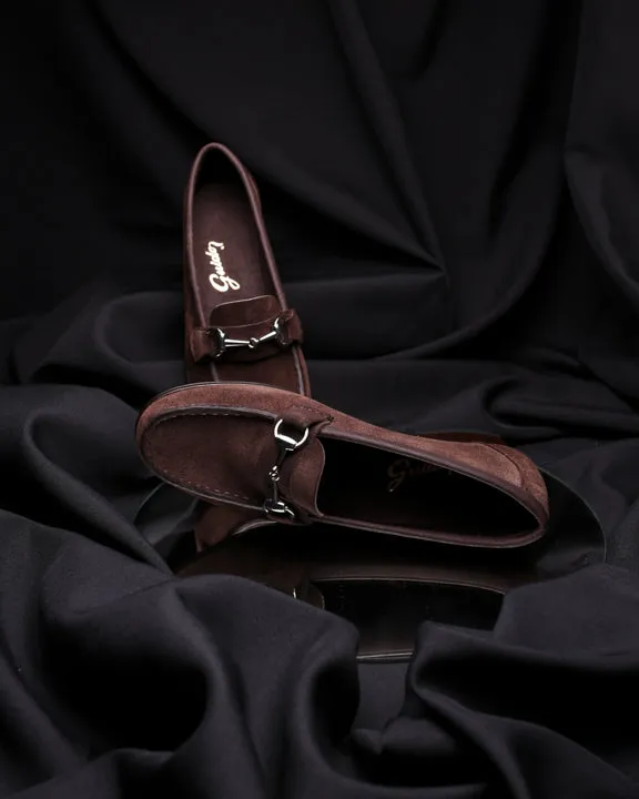 Moccasin High Heel 2824 Brown Suede