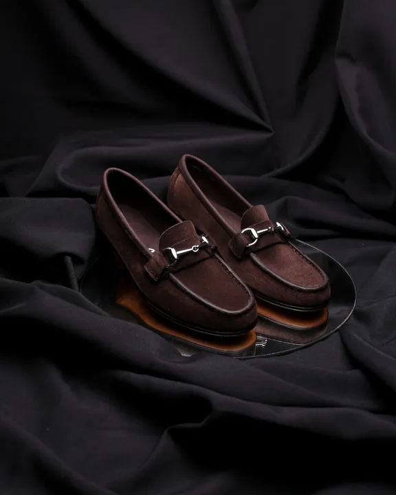 Moccasin High Heel 2824 Brown Suede