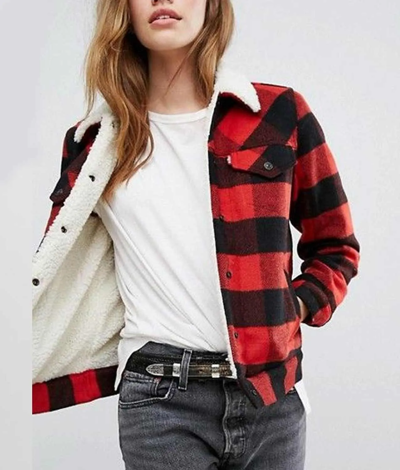 Money Heist Plaid Sherpa Jacket - Money Heist Jacket