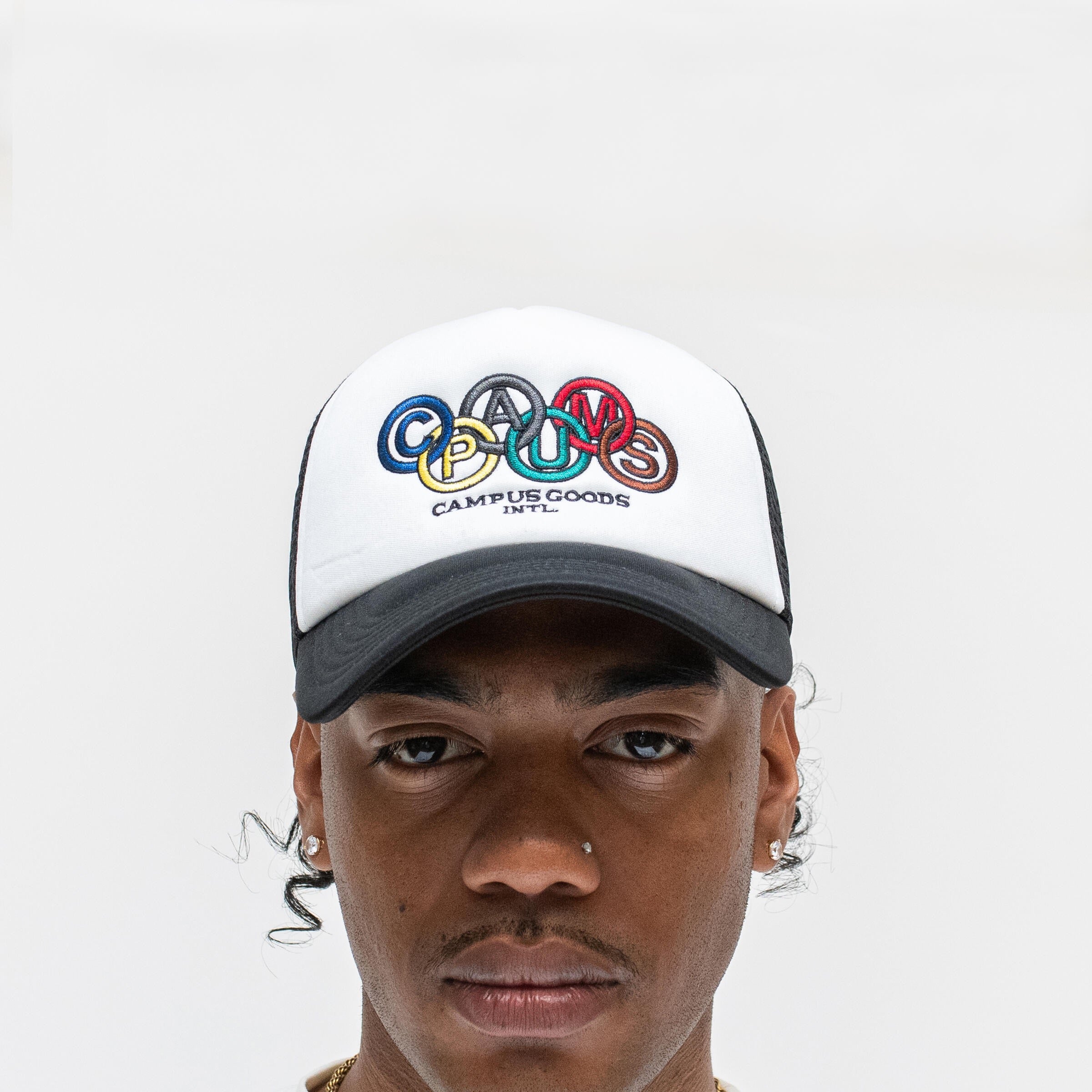 Olympic Trucker Hat Black/Whtie