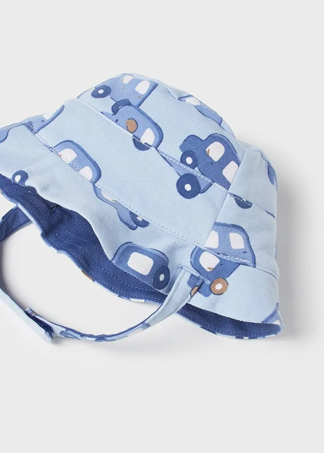 Overalls & reversible hat for newborn boy - Dream blue