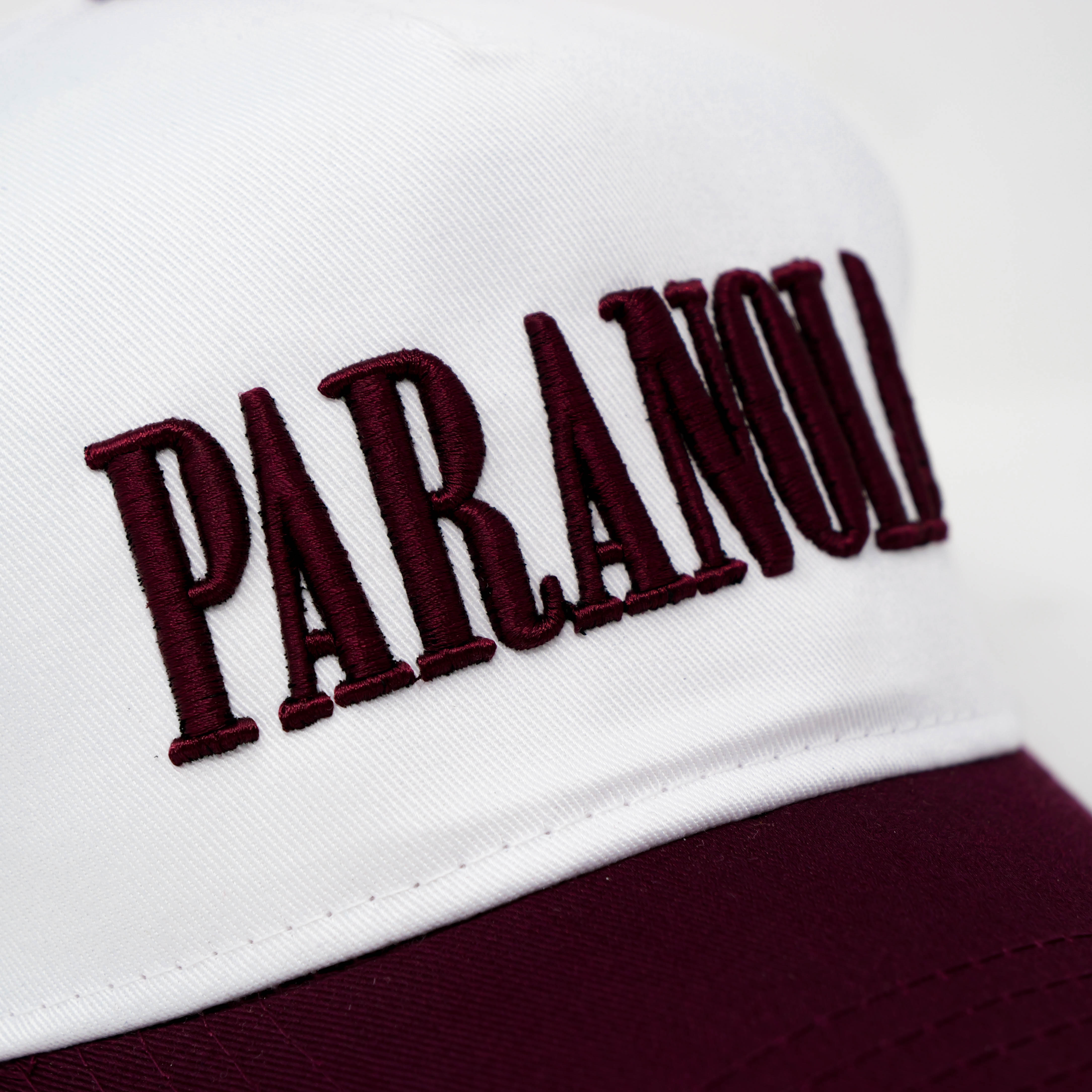 PARANOIA HAT  WHITE/BURGUNDY