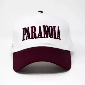 PARANOIA HAT  WHITE/BURGUNDY