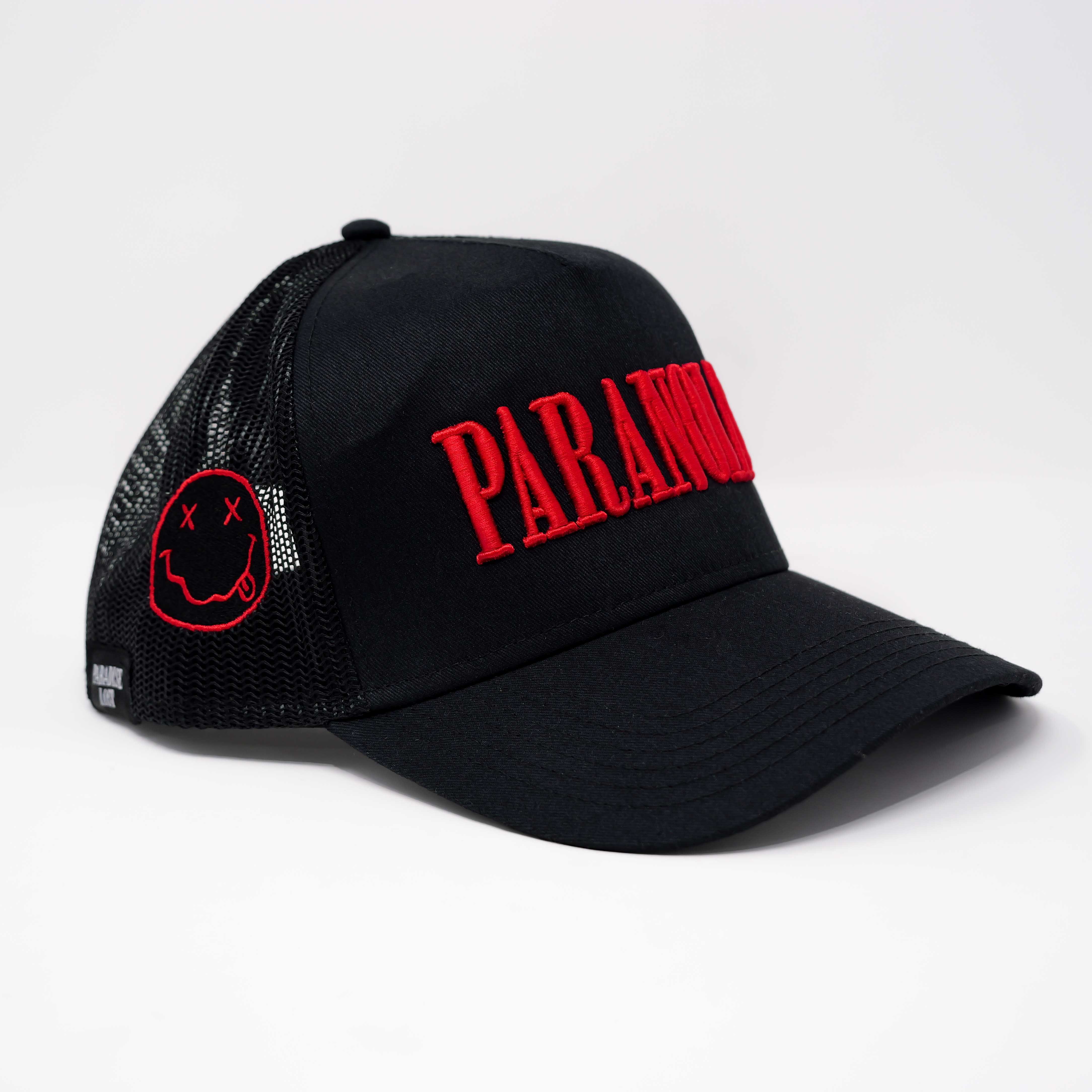 PARANOIA TRUCKER HAT BLACK/RED